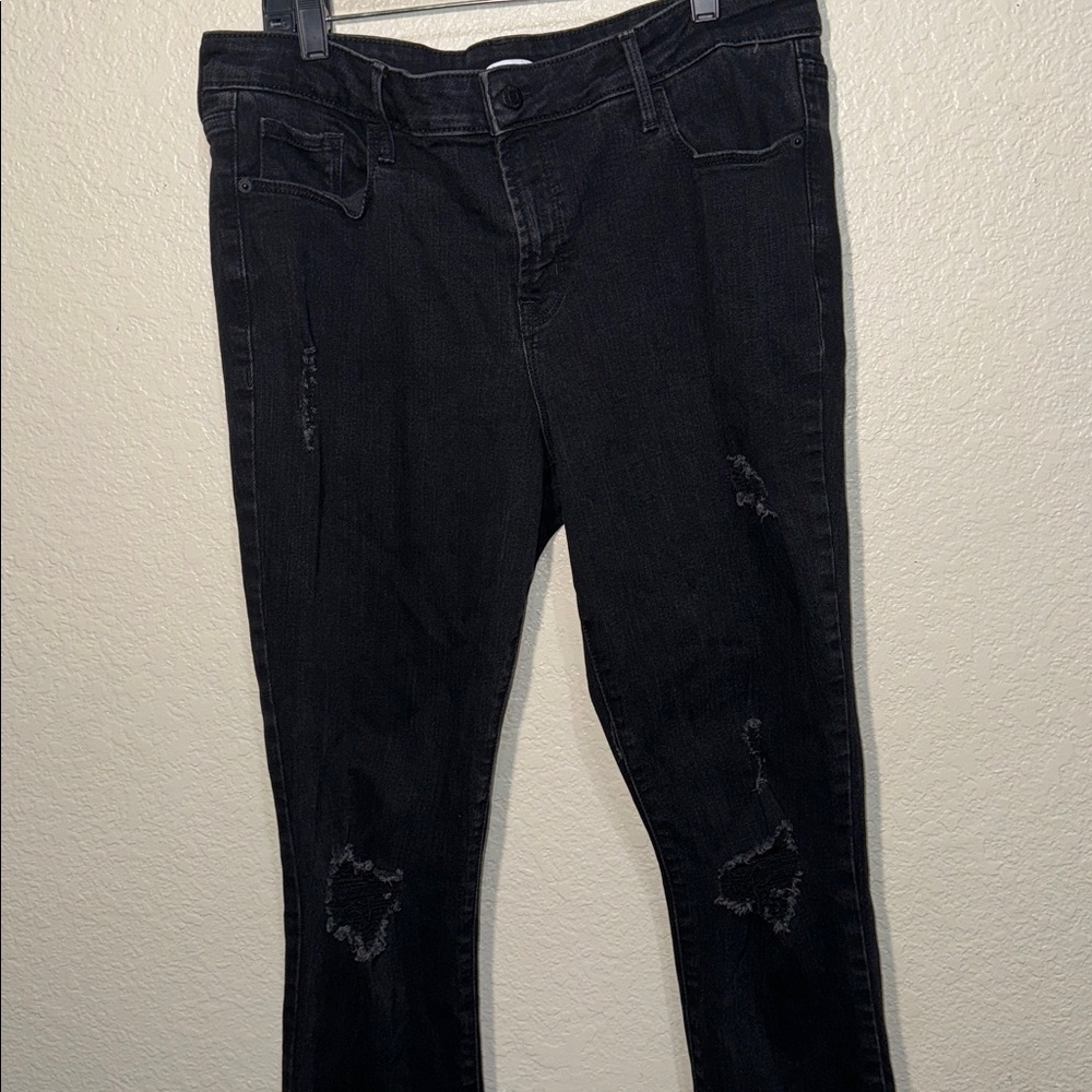 Old Navy Distressed Skinny Jeans Women’s 14 Long Dark Wash Y2K Grunge